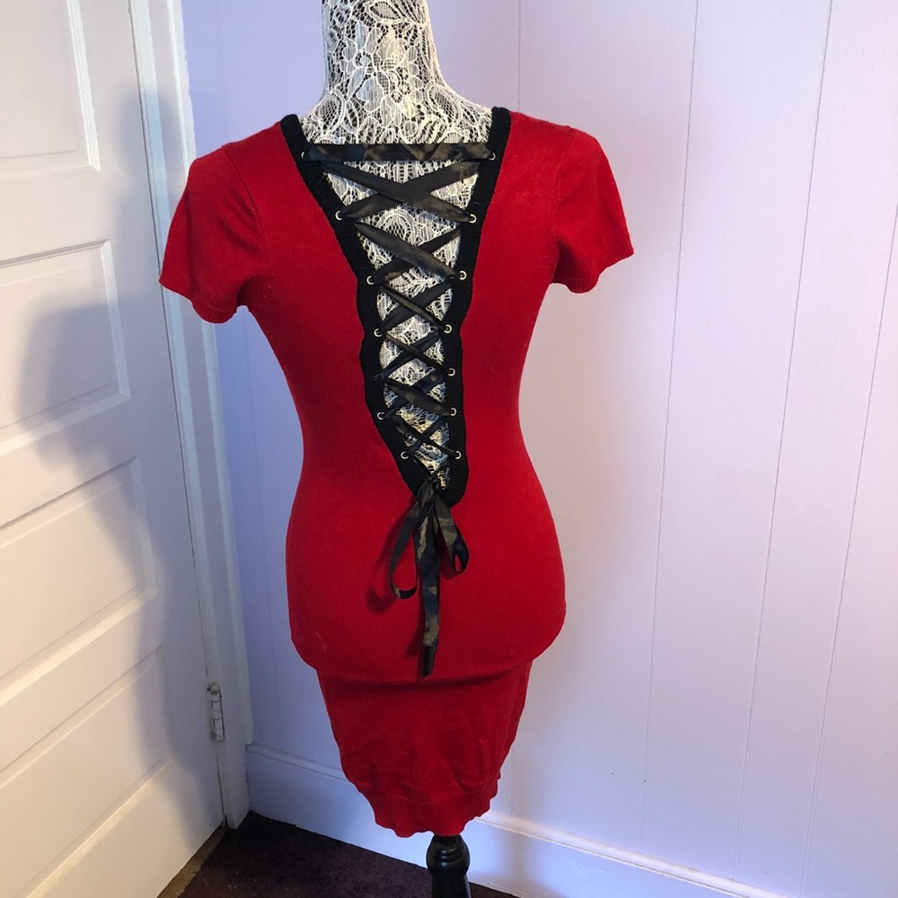 Derek heart bodycon sweater dress. - Picture 2 of 3